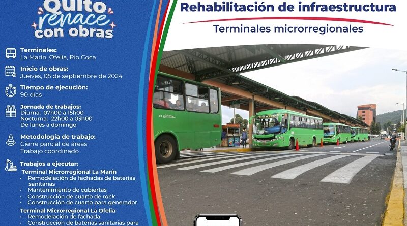 Inicia la renovación de las terminales microrregionales: La Marín, Ofelia y Río Coca